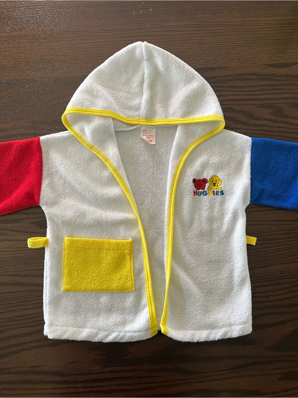 Vintage Huggies Hooded Baby Robe - Colourblock